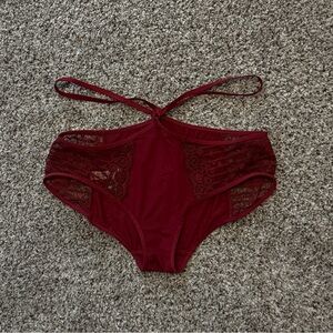 Free People Intimately Strappy Lace Burgundy Underwear Lingerie